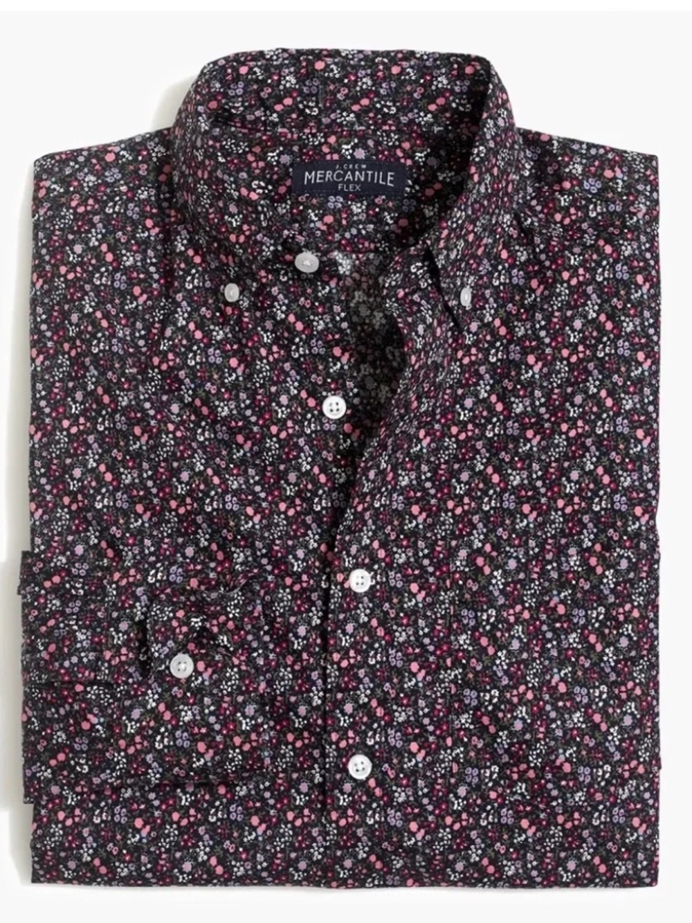 J. Crew Factory Floral Slim Flex Washed Button Down Shirt